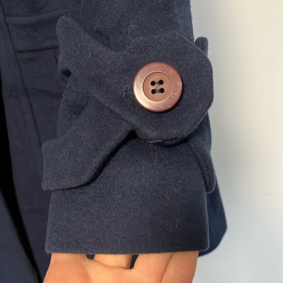 Reiss Wool Cashmere Navy Coat - Picture 2 of 7